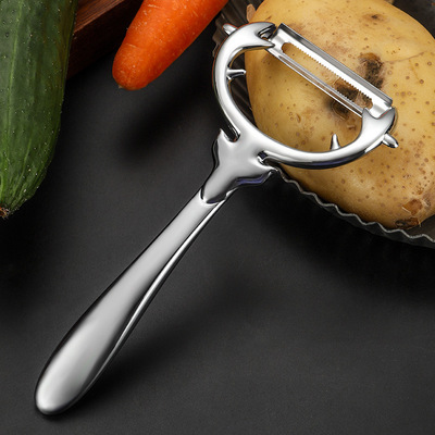 亚马逊锌合金不锈钢实用多用削皮刀器刨皮刀瓜果去皮刨竖刨|ms