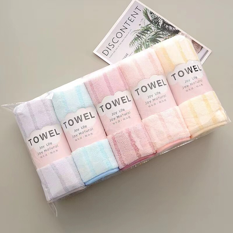 Cotton Coral Velvet Towel Wholesale Quick-Drying Thickeneded Hair Absorbent Striped Towel Street Stall Gift Cotton Coral Velvet Towel Wholesale Quick-Drying Thickeneded Hair Absorbent Striped Towel Street Stall Gift
