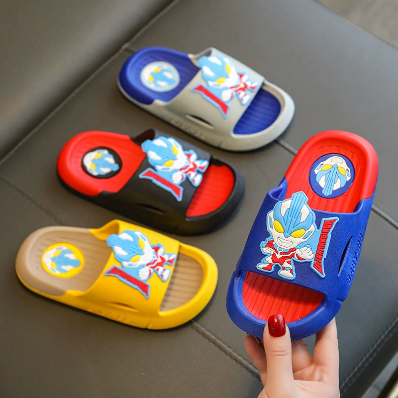 Galaxy Ultraman тапочки для мальчиков новые открытые Нескользящие домашние Большие Детские Летние Тапочки для ванной комнаты