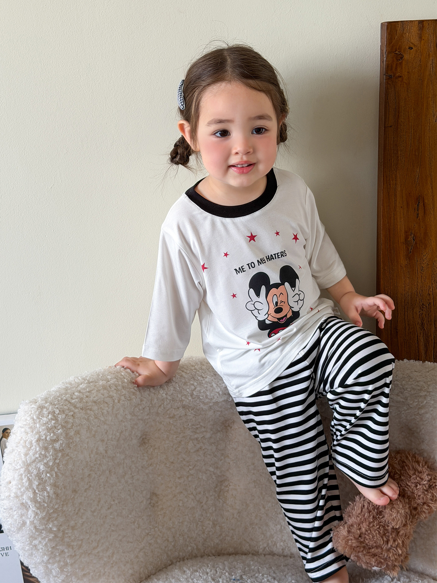 Sugar Pear ropa infantil pijamas para niños verano 2026 niñas ligera ropa delgada ropa para el hogar conjunto de ropa para bebés A clase de ropa
