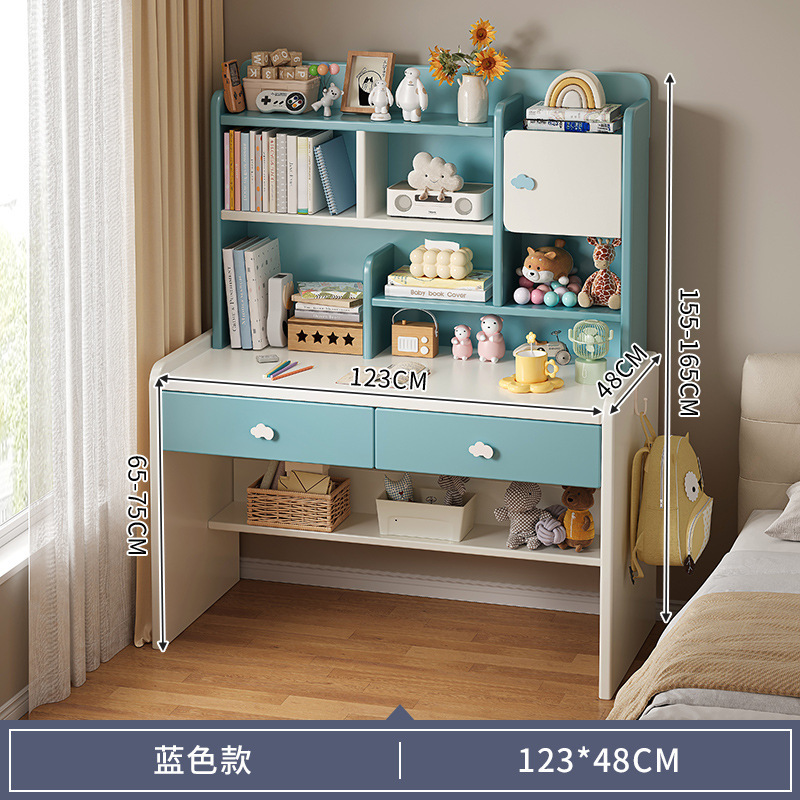 Mesa de escritorio infantil de madera estante de estudio en una mesa de escritorio dormitorio de estudiantes de primaria con set de mesa de escritorio elevadora doméstica