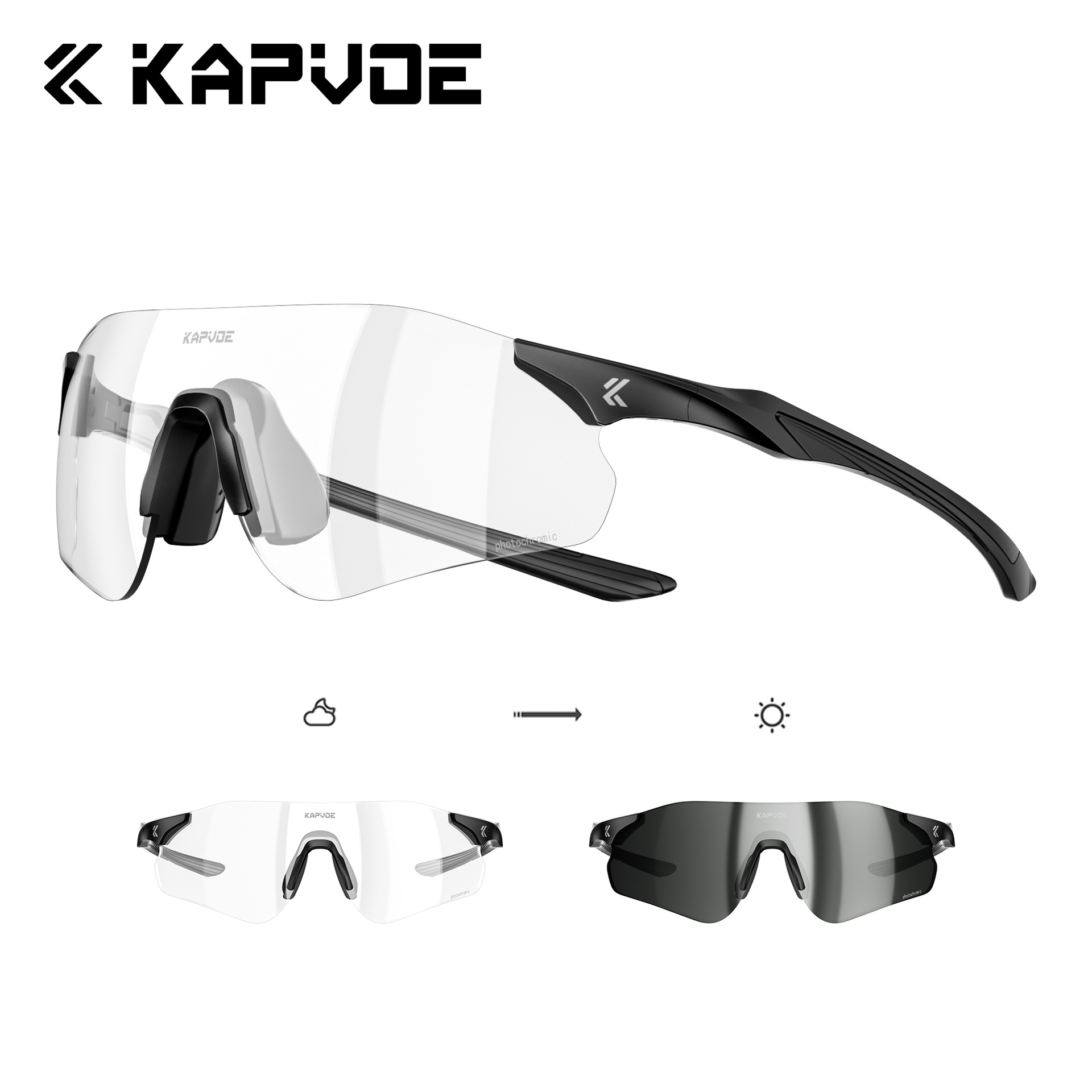Gafas Fotocromáticas para Ciclismo y Correr de TR90, Fotocromático y Cortavientos, para Ciclismo y Escalada image 16