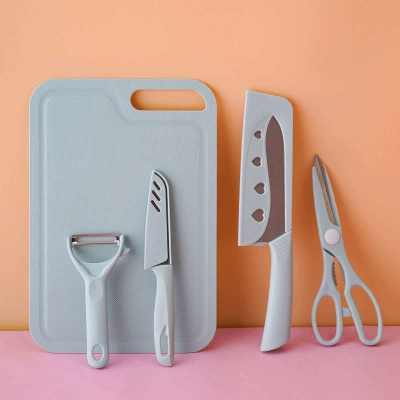 Knife and Cutting Board Set, Multi-Piece 3–5 pcs, Includes Scissors & Peeler, Gift Kit