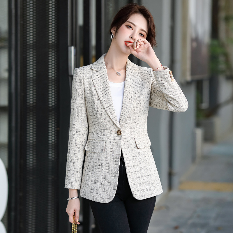 apricot colored classic suit jacket