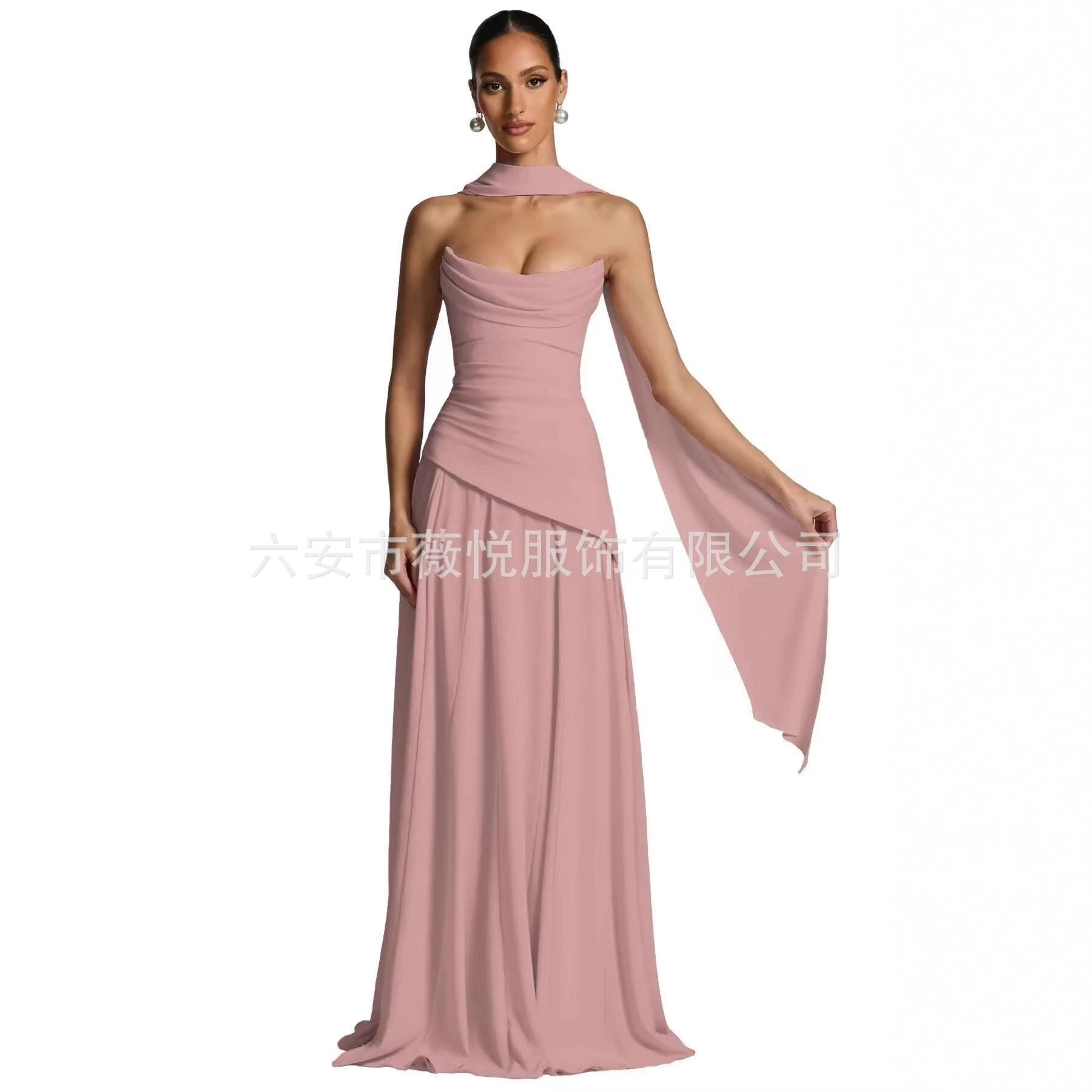 Colored bra top, design fitted evening dress, European style, trend of season, backless