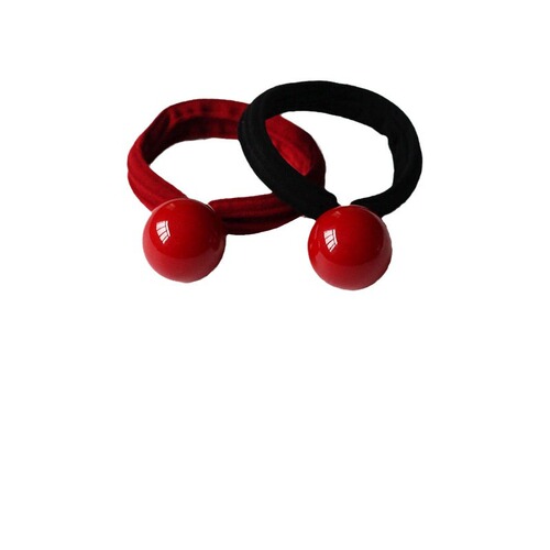 Red Rubber Hair Tie Headband for Women with Japanese and Korean Style, Durable and High-Elasticity, Simple Hairband for Tying Hair