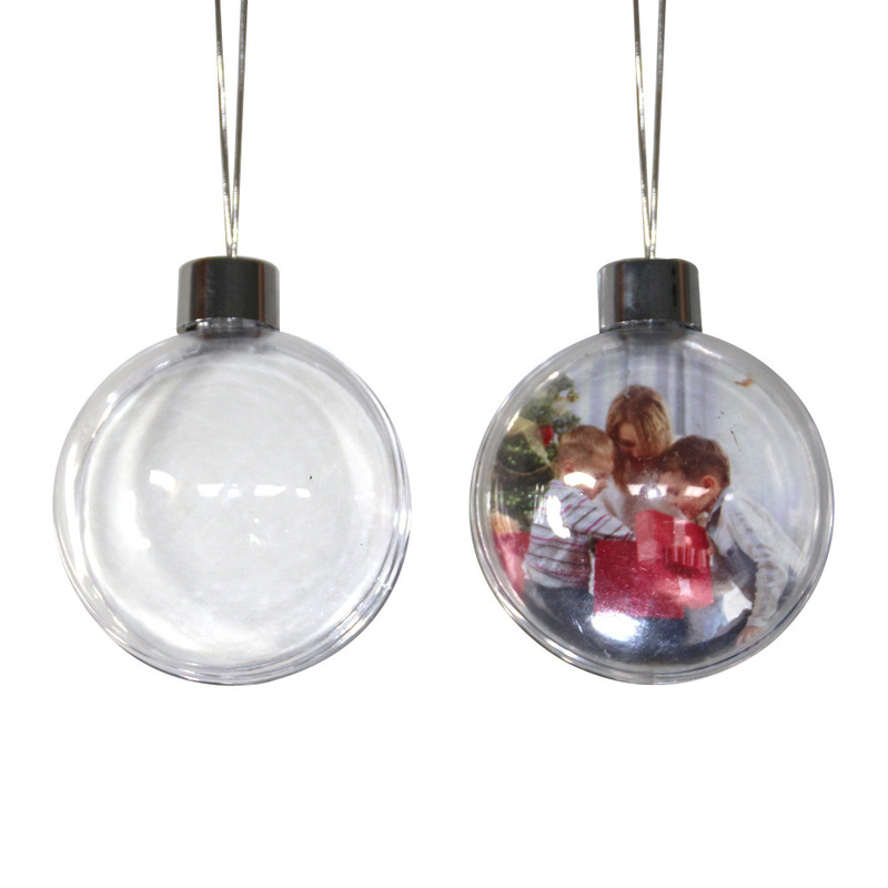Christmas Heat Transfer DIY Transparent Double-Sided Aluminum Plate Christmas Tree Pendant Large Round Plastic Christmas Decoration