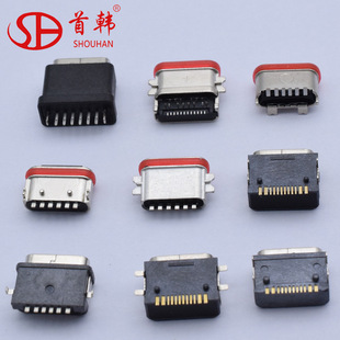 TYPE-C 6PINIP78����ˮĸ����ʽ�NƬ���USB�B��������ˮȦ�ЬF؛
