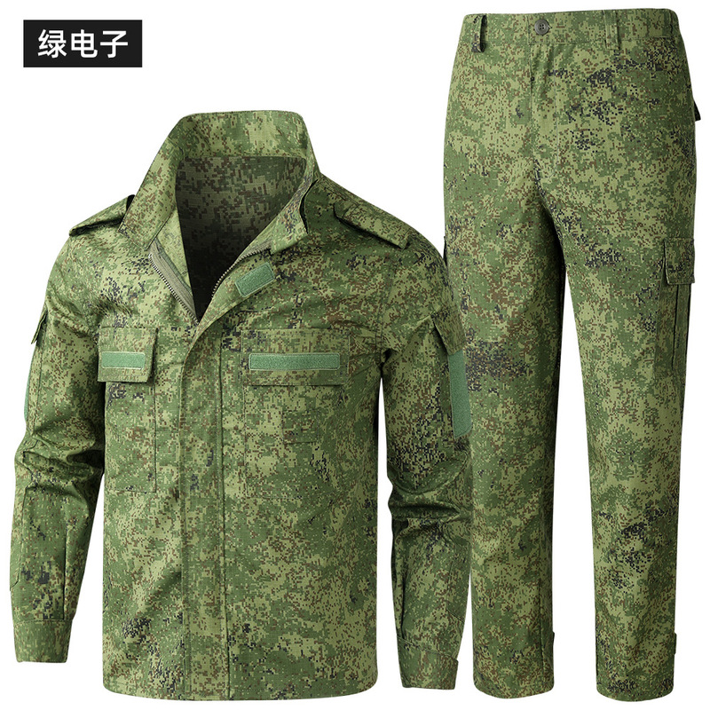 Russian Little Green Man Camouflage Suit Men's Jacket Wear-Resistant Field Training Outdoor Mountaineering Military Fan Training Suit