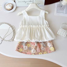 2025夏装新款搭配一整套时尚吊带上衣碎花半身裙子两件套24269