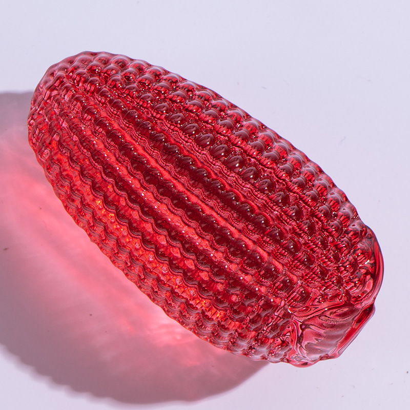 Ornamento de maíz de cristal de cristal de vidrio, maíz de color, maíz hecho a mano puro, maíz amarillo, decoración del hogar