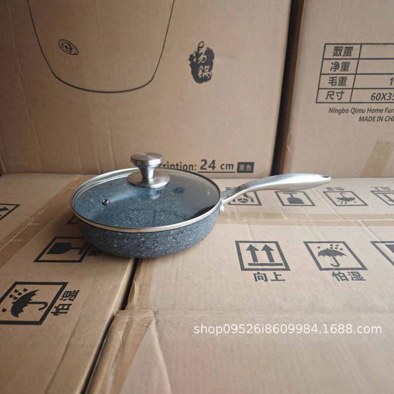 20/26/28cm Granite Frying Pan Large Capacity Gas Stove Induction Cooker Non-Stick Pot Soup Steaming Steak Pan 20/26/28cm Granite Frying Pan Large Capacity Gas Stove Induction Cooker Non-Stick Pot Soup Steaming Steak Pan