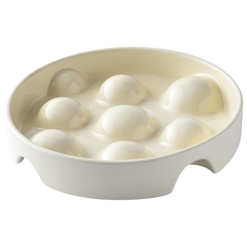 Ball-shaped slow food bowl for dogs. Ceramic slow food bowl to prevent choking. Cat bowl and dog bowl to prevent overturning and protect cervical vertebrae for pets.