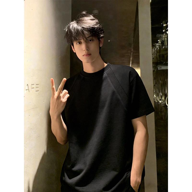 American-style heavy-duty short-sleeve T-shirt for men, new summer trendy loose casual versatile thin T-shirt, half-sleeve top for men
