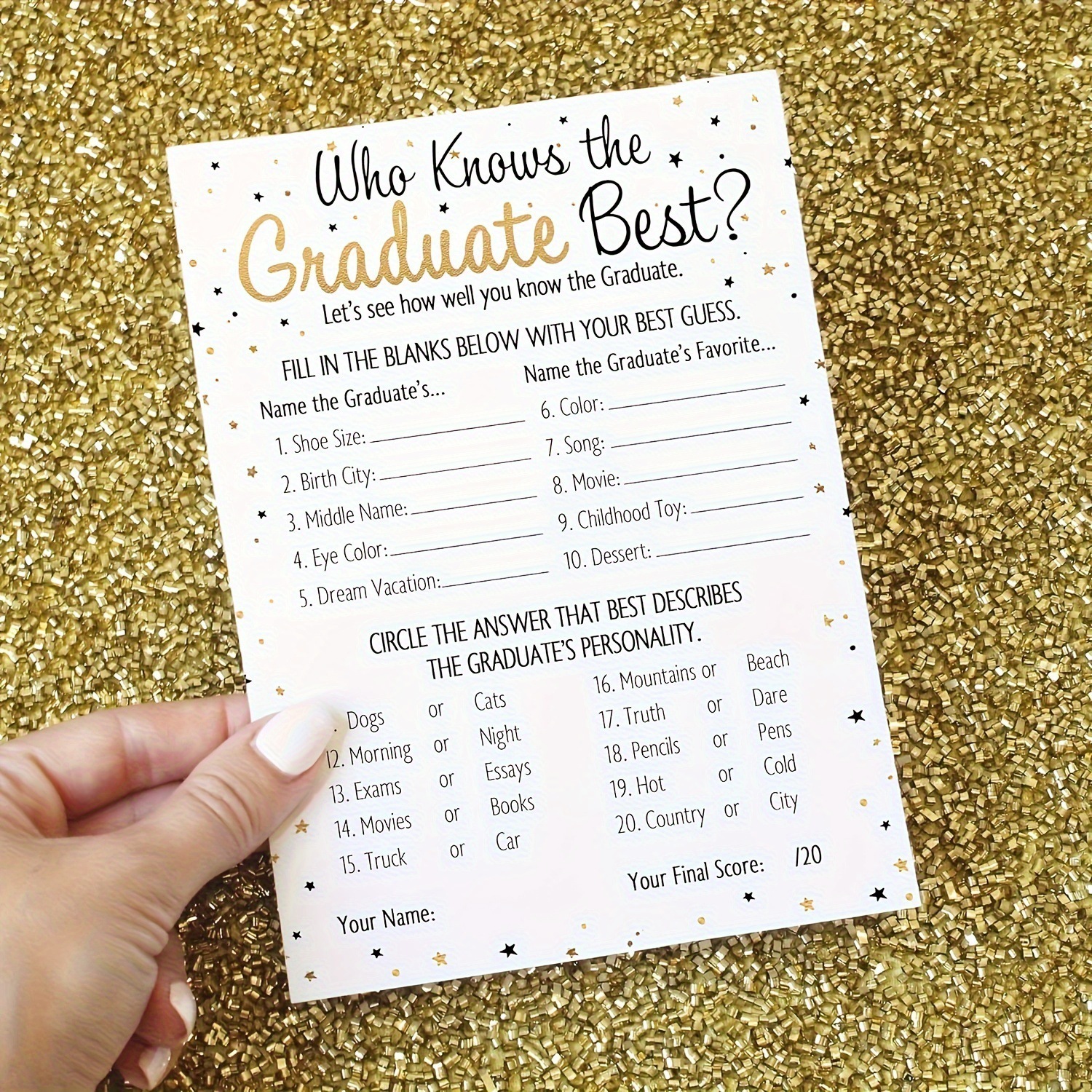 现货毕业生问答卡毕业季派对游戏卡Who Knows The Graduate Best