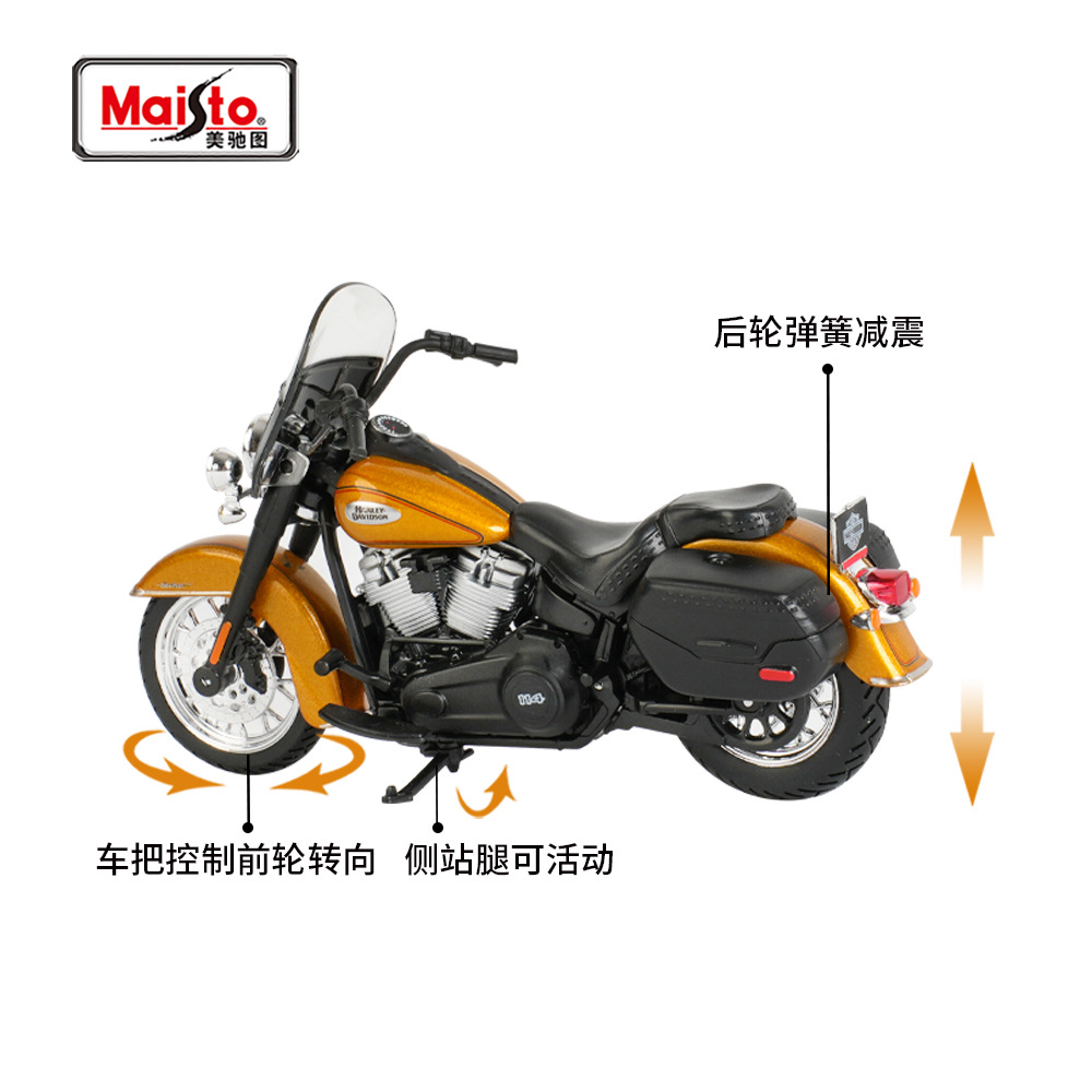 Meichitu 1:18 Harley-Davidson 2023 Heritage Classic Classic Successor, Simulación de Aleación