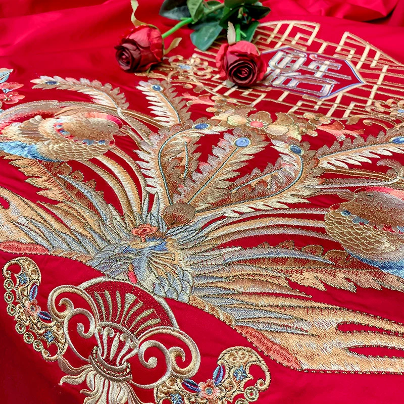 Хлопковый матрас, комплект, простыня, 100 предметов, с вышивкой, 4 предмета