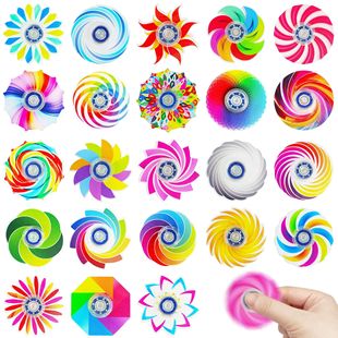 Cross-Border Creative Colorful Gyro Acrylic Colorful Fingertip Gyro Rotating Gyro Cool Decompression Toy Wholesale