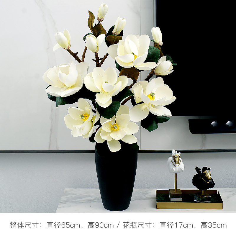 Nuevo estilo chino gran ramo de magnolia sala de estar entrada flor falsa decoración floral decoración floral decoración floral magnolia