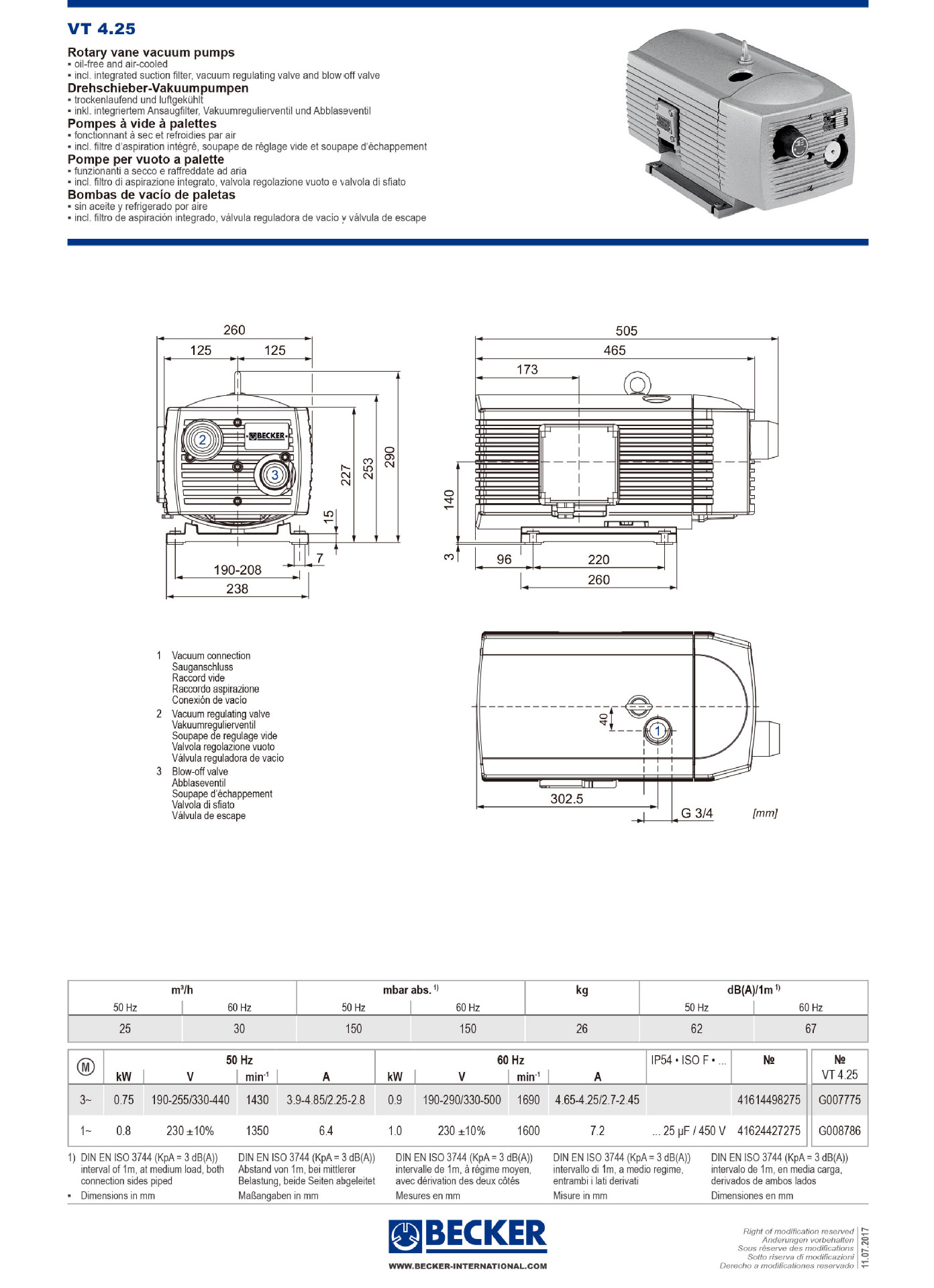 Jeu De 7 Pales Carbone Pour Pompe VT4.25 - Référence WN124-162 (WN124162)