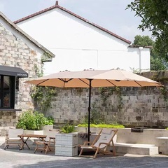 戶外遮陽傘露台別墅花園中柱傘咖啡廳奶茶店商用遮陽傘擺攤遮陽傘