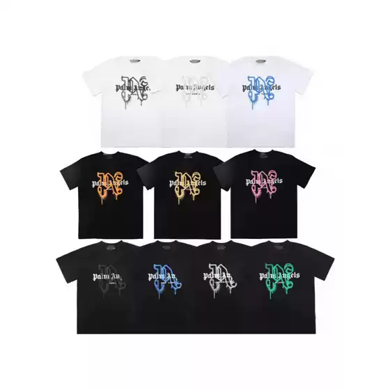 Palm Angels Broken Bear Reaper T-shirt for Men - Digital Print, Five-Point Star, Baggy Couple Style