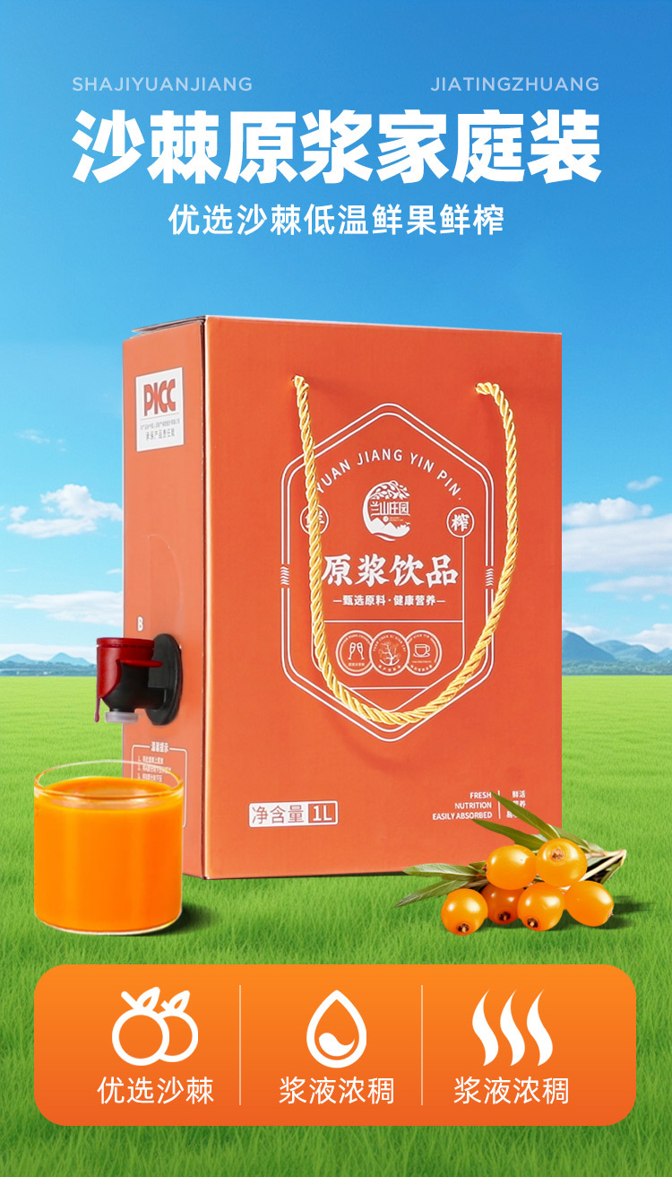 Pure Sea Buckthorn Juice Original Fresh Pressed Sour Wellness Drink 500ml key features