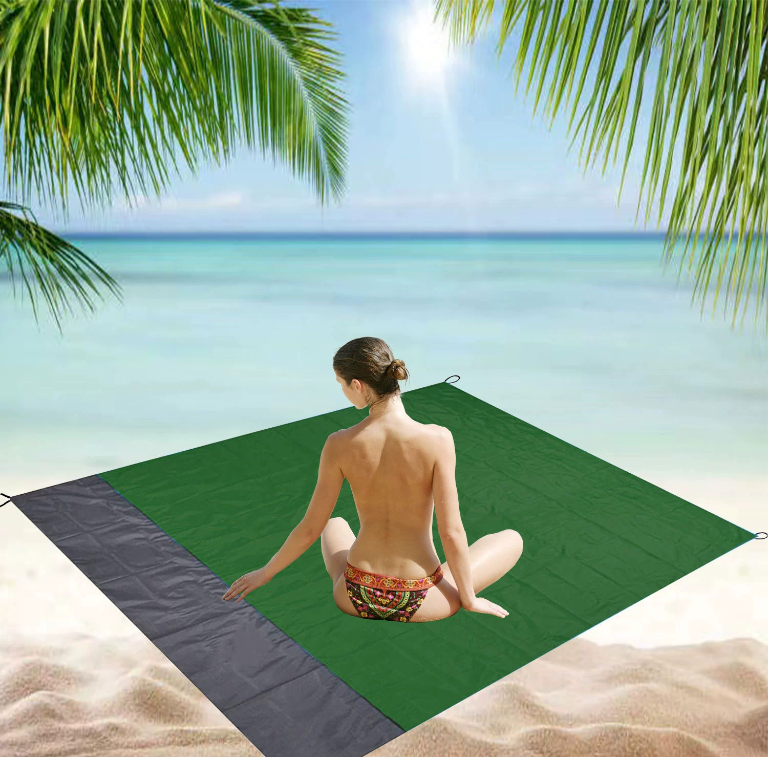 Outdoor Picnic Mat, Sandproof Waterproof Beach Pad 210×200 cm, Lightweight Foldable (0.31 kg)