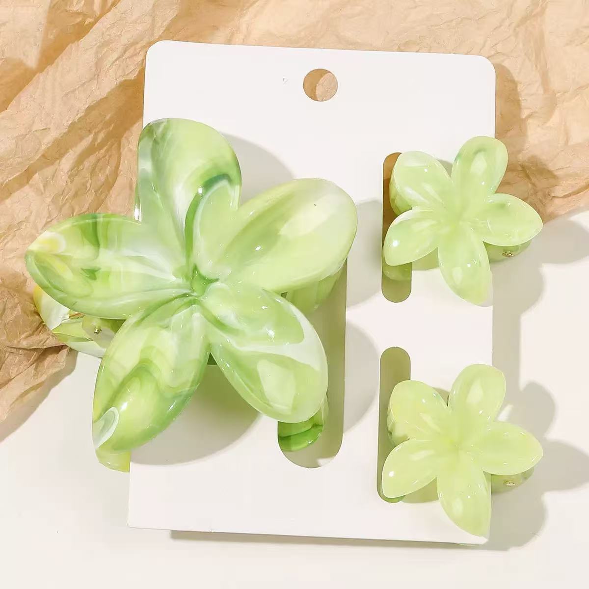 Nuevo cross-border mármol agarrar clips dulce y fresco huevo flor clips de cabello verano de alta calidad tiburón clips de cabello image 57