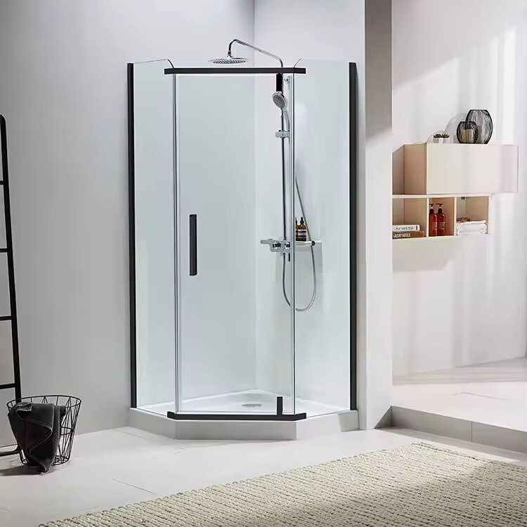 Diamond Hinge Door 8mm Transparent Tempered Glass Shower Room Exit Toilet Corner Shower Partition Bottom Basin Diamond Hinge Door 8mm Transparent Tempered Glass Shower Room Exit Toilet Corner Shower Partition Bottom Basin