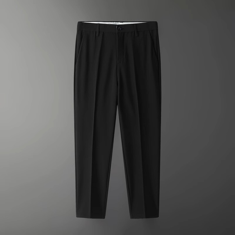 Non-ironing Solid Color Straight Cropped Pants Men's Korean-style All-match Loose Light Mature Style Casual Business Pants Non-ironing Solid Color Straight Cropped Pants Men's Korean-style All-match Loose Light Mature Style Casual Business Pants