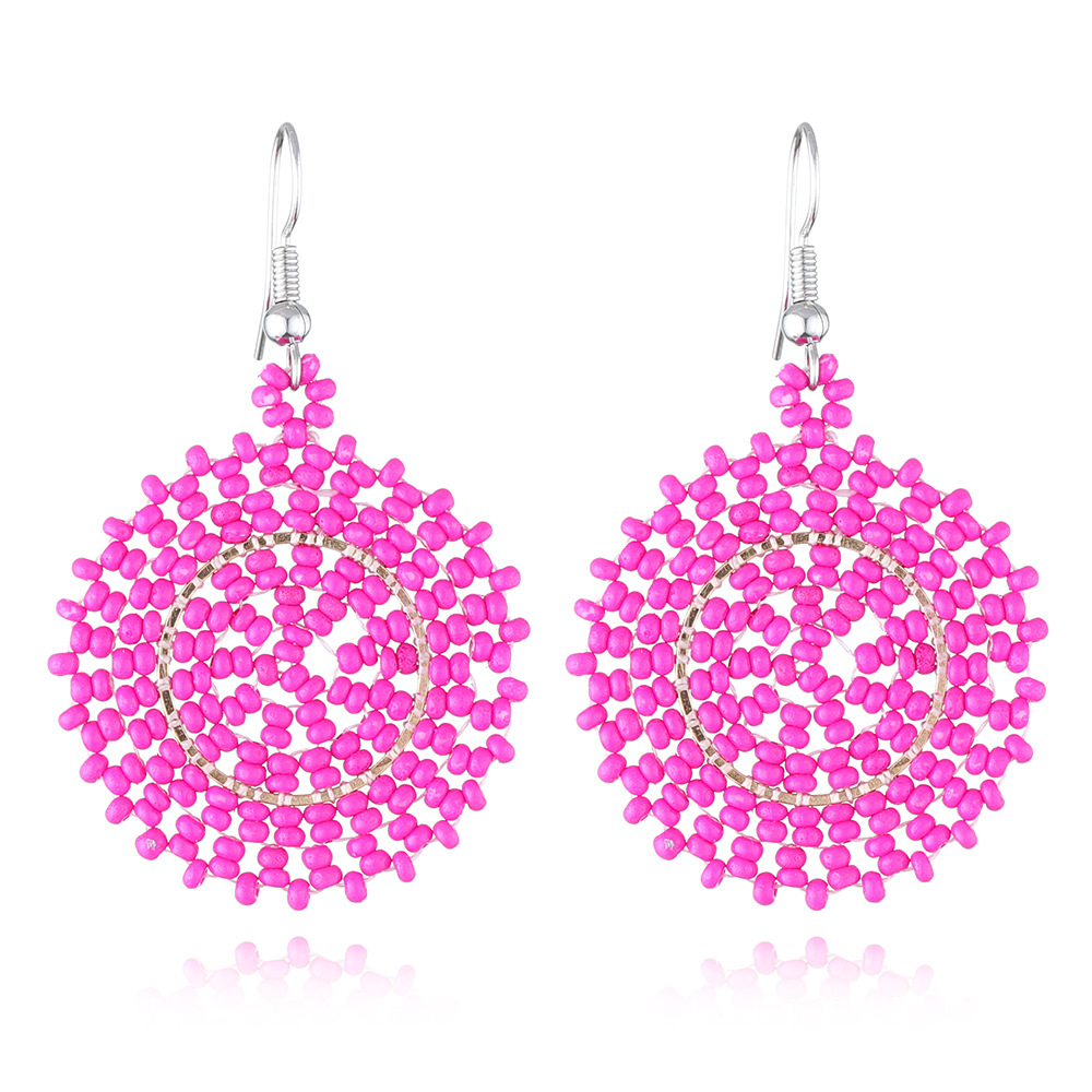 22g Weight Steel, Iron Ear Needle Material Drop Earrings Classification 1 Pair Quantity Holiday, Daily Occasion Seed Bead Material Geometric Pattern Women's Gender Beaded Design Bohemian Style 1 Pair Bohemian Geometric Beaded Seed Bead Drop Earrings 13