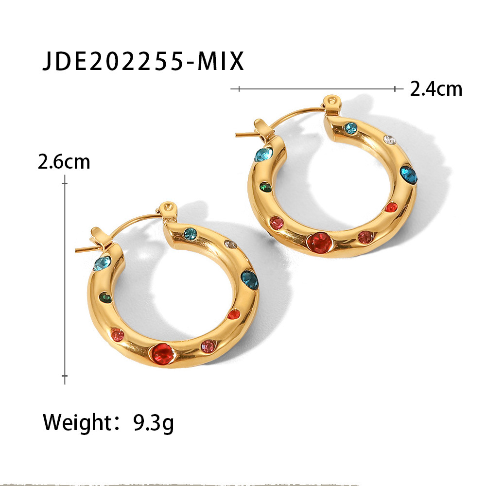 Mode Géométrique Acier Inoxydable Des Boucles D'oreilles Placage Perle Zircon Boucles D'oreilles En Acier Inoxydable display picture 2