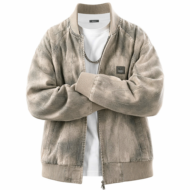 2026 Fall/Winter New Men's Denim Jacket with Stand Collar, American Retro Trendy Design, Baseball Collar Coat 2026 Fall/Winter New Men's Denim Jacket with Stand Collar, American Retro Trendy Design, Baseball Collar Coat