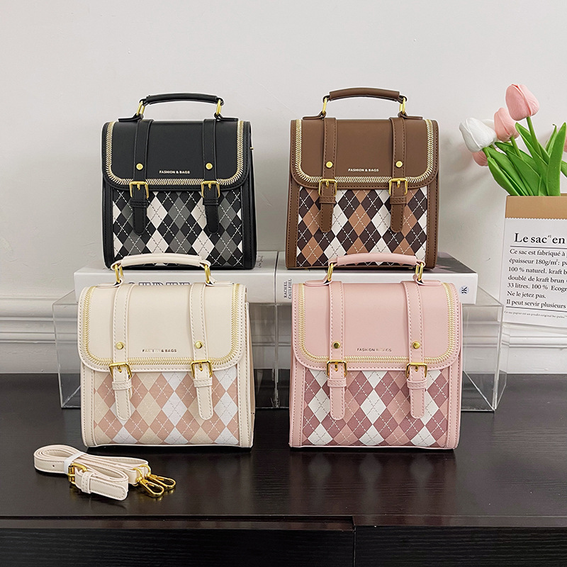 Bolso de mujer chica corazón de diamante color contraste bolso de mujer nueva mochila coreana encantadora mochila pequeña mochila pequeña mochila