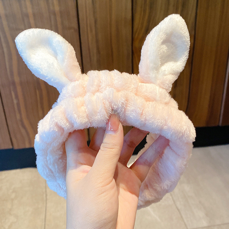 Lavarse la cara cinturón de cabello lindos de peluche para la mujer lavado y máscara especial de agujeros de cabello cinturón de cabello brazalete
