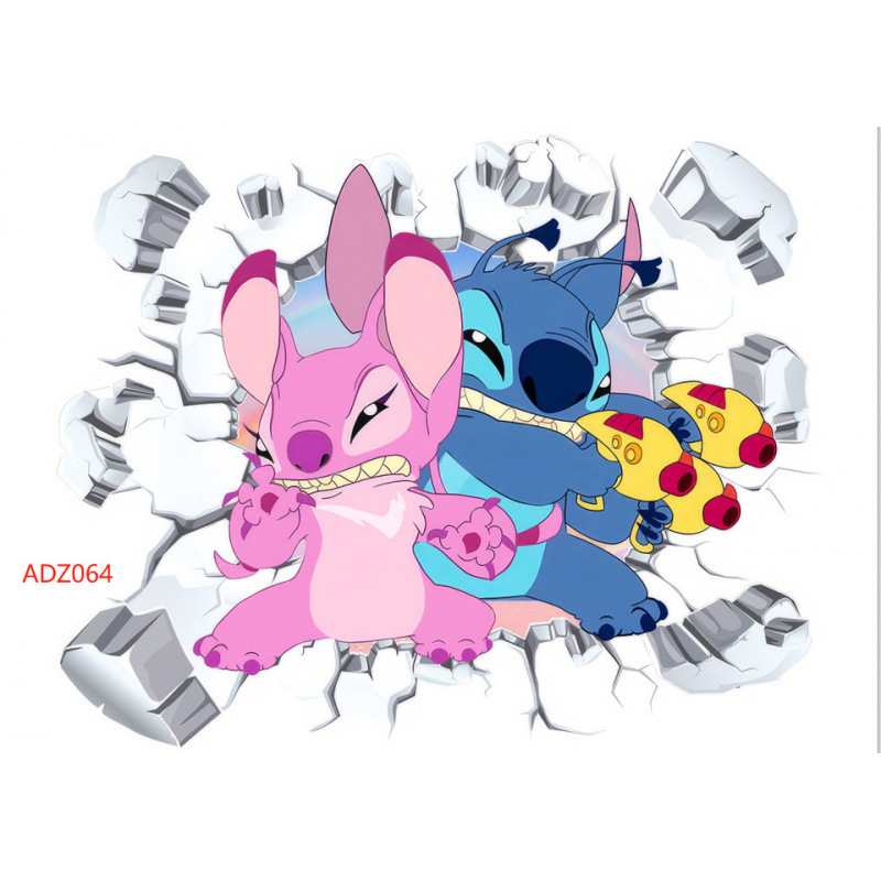 可爱史迪仔墙贴wall sticker decal 儿童房装饰 外贸卡通墙饰|undefined