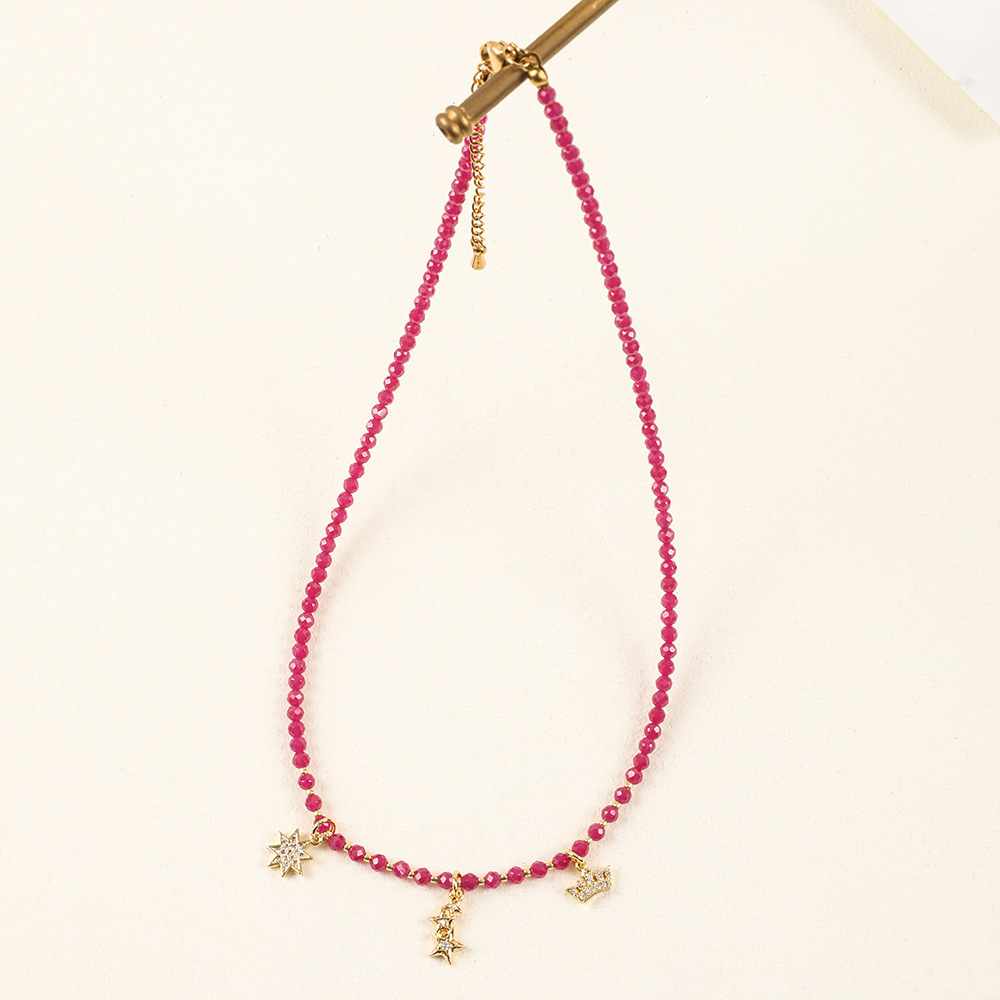 20g Weight Necklace Classification 1 Piece Quantity Travel Occasion Alloy, Agate Material Heart Shape Pattern Women's Gender Beaded Design Ethnic Style, Bohemian Style Ethnic Style Bohemian Heart Shape Alloy Agate Necklace In Bulk 30