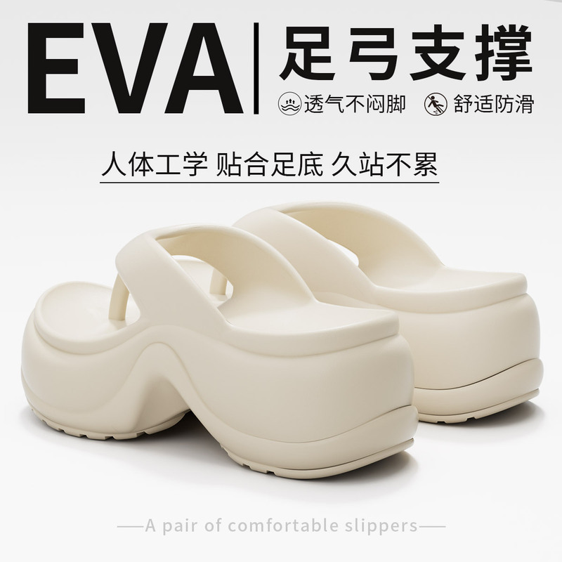 Thick-Soled Height-Increasing Flip-Flops for Women, 2026 New Summer Outdoor Wear, Non-Slip, Odor-Resistant, Comfortable Beach Sandals Thick-Soled Height-Increasing Flip-Flops for Women, 2026 New Summer Outdoor Wear, Non-Slip, Odor-Resistant, Comfortable Beach Sandals