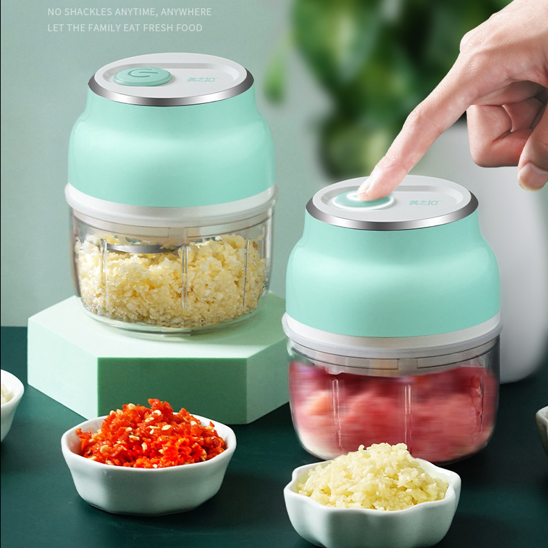 Douyin Electric Mini Pestle Manual Small Pulling, Cutting and Pressing Garlic Peeler Garlic Masher Garlic Mashed Artifact