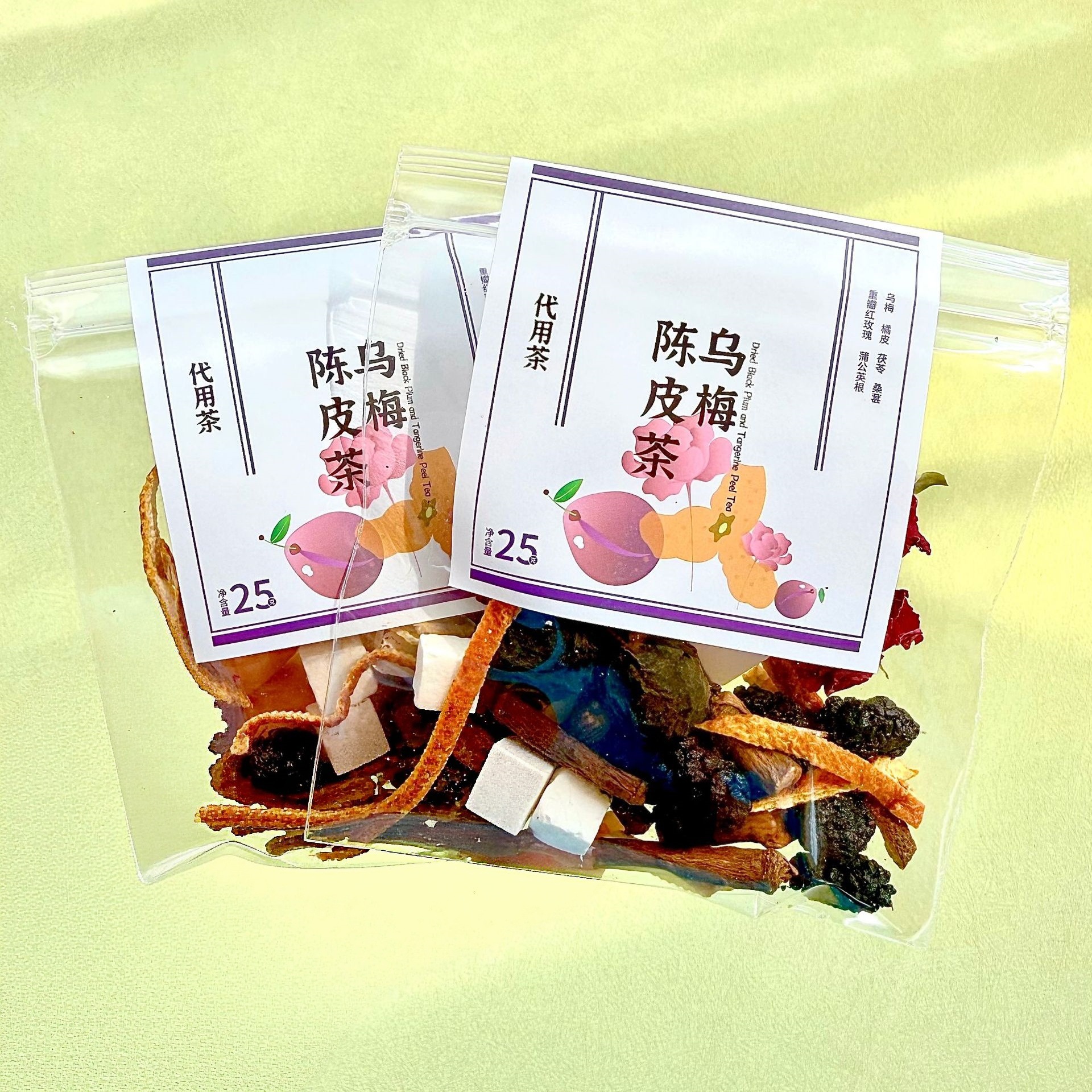 Five Finger Peach Root Poria Herbal Tea Blend with Winter Melon Lotus Leaf and Sour Jujube Rose Tea quality and texture
