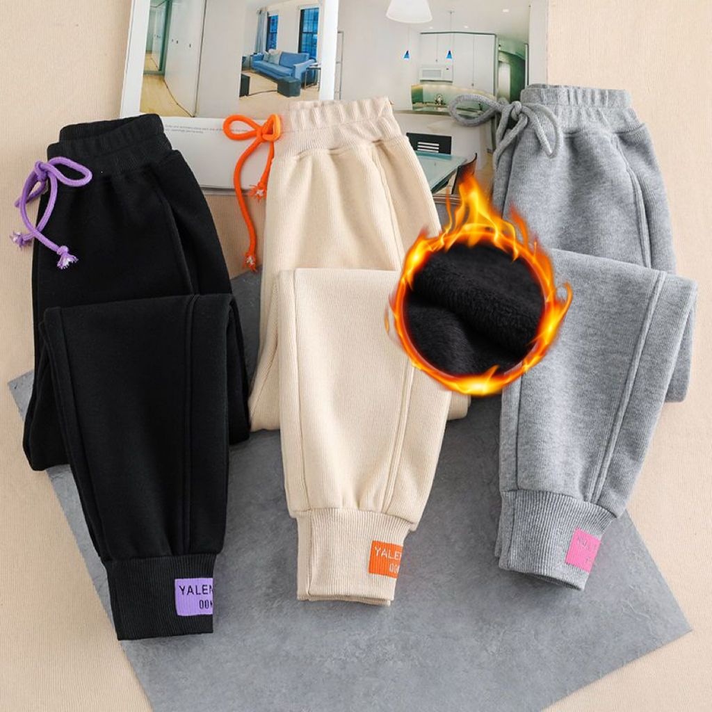 卫裤女加绒加厚秋冬新款潮百搭休闲裤韩版宽松显瘦束脚哈伦运动裤