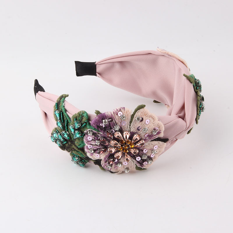 1 Piece Quantity Casual Vacation Flower Cloth Inlay Rhinestones Hair Band