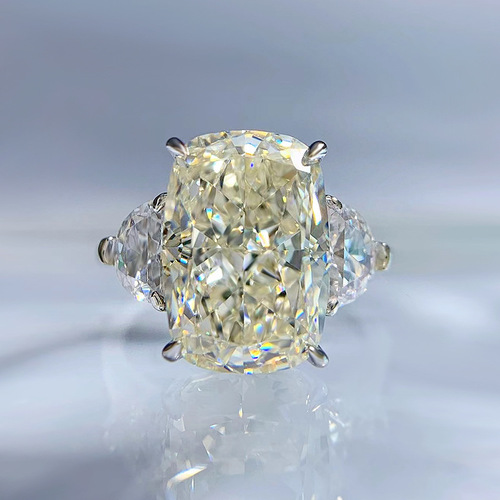 Mujing Jewelry  new style 925 silver 9*13 white G color pigeon egg high carbon diamond ring fashionable simple ring ring