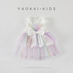 夏季嬰兒禮服生日滿月百歲連衣裙網紅女寶寶衣服甜美無袖裙子