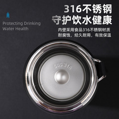 Outdoor Large Capacity Sports Water Bottle Straps Smart 316 Stainless Steel Insulated Cup Men's Business Office Gift Cup