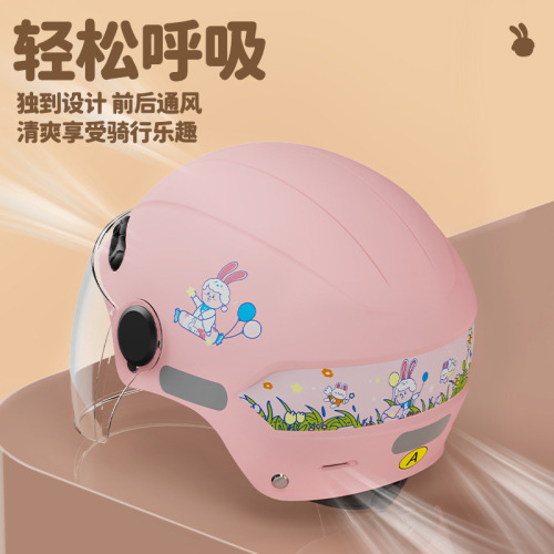 Carefully selected new national standard 3C certified electric motorcycle children's helmet summer four seasons baby cartoon half helmet safety helmet