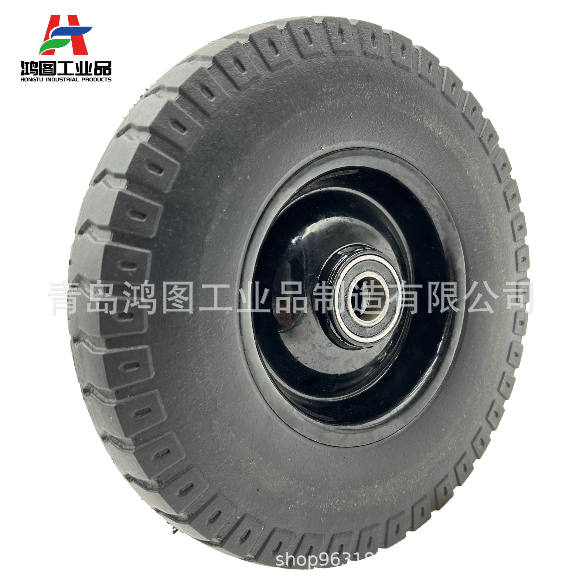 8-9寸羊角花胶粉实心轮千斤顶 (1)