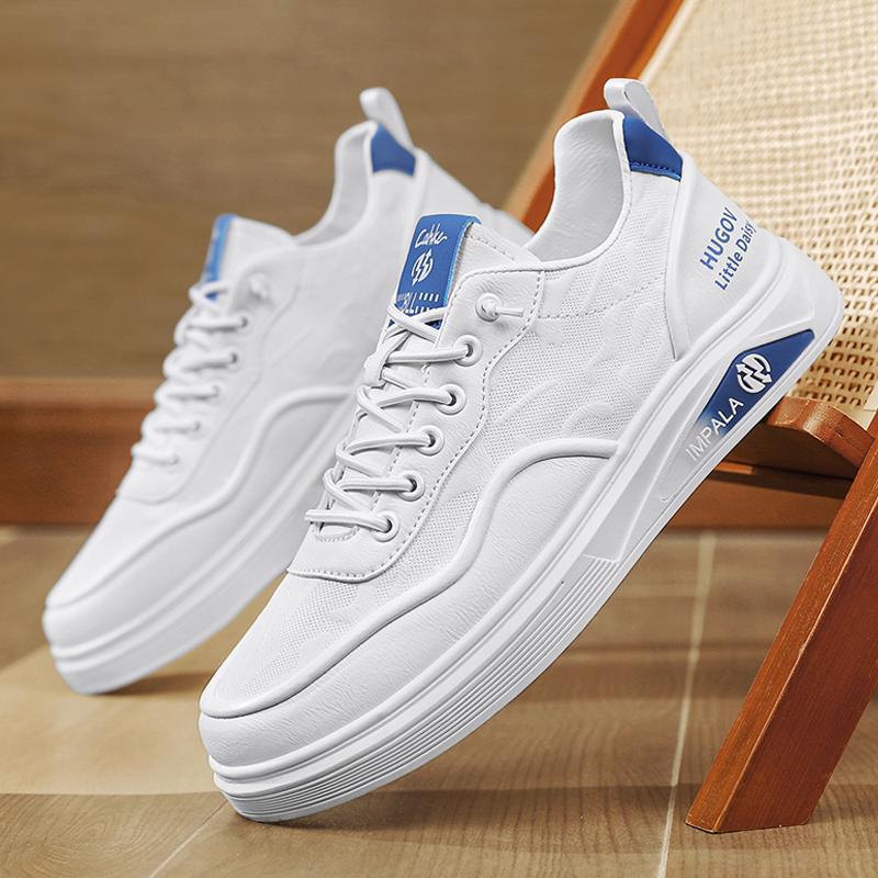 Zapatillas de deporte para hombre 2025 nueva marca de moda de verano, sensación de alta gama, todo fósforo, casual para hombre, suela gruesa, corte bajo, zapatos deportivos de moda resistentes al desgaste