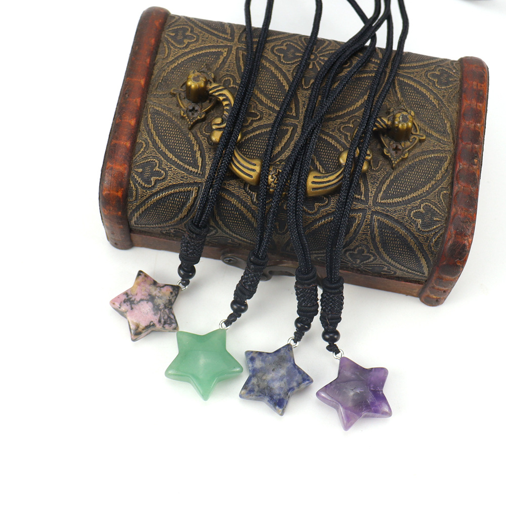 Simple Style Pentagram Crystal Handmade Pendant Necklace 1 Piece